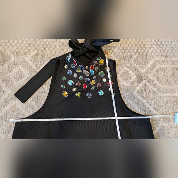 STAUD Black Mini Dress Rhinestones - Picture 6 of 8